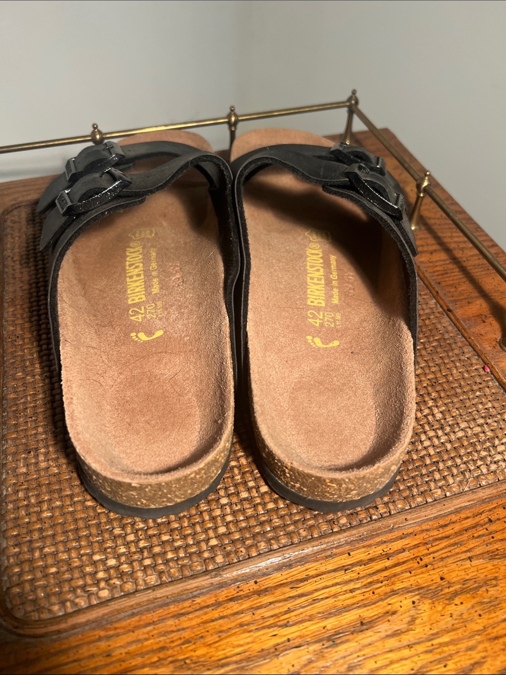 Birkenstock Black Two-Strap Cork Footbed Sandals - Picture 5 of 5